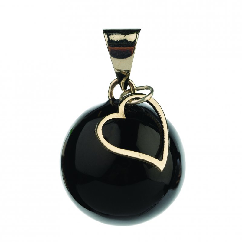 Produkt - Tehotenská rolnička ESSENTIALS Black with heart charm